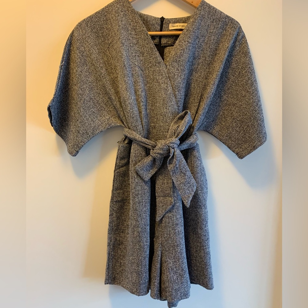 Grey/Blue Romper